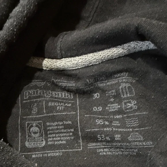 Patagonia Black Hoodie with Blue and Purple Logo - Picture 2 of 3
